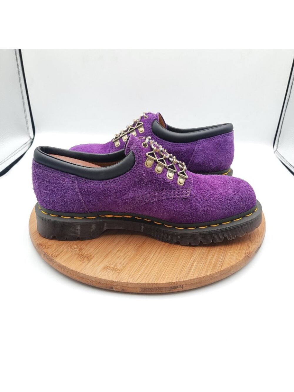 Dr Doc Martens 8053 Womens 10 Mens 9 Shoes Ben Long Napped Suede Purple Sneakers - Picture 5 of 11